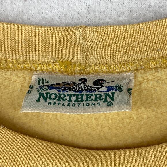 NORTHERN REFLECTIONS Sweatshirt Womens M Fall Floral Sunflower Fleece Yellow VTG - Picture 4 of 14